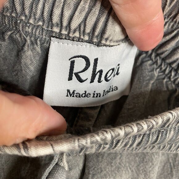 Rhea Pants Grey Pull-On Drawstring Soft Flow Viscose Pockets Embroidered XS - Picture 6 of 12